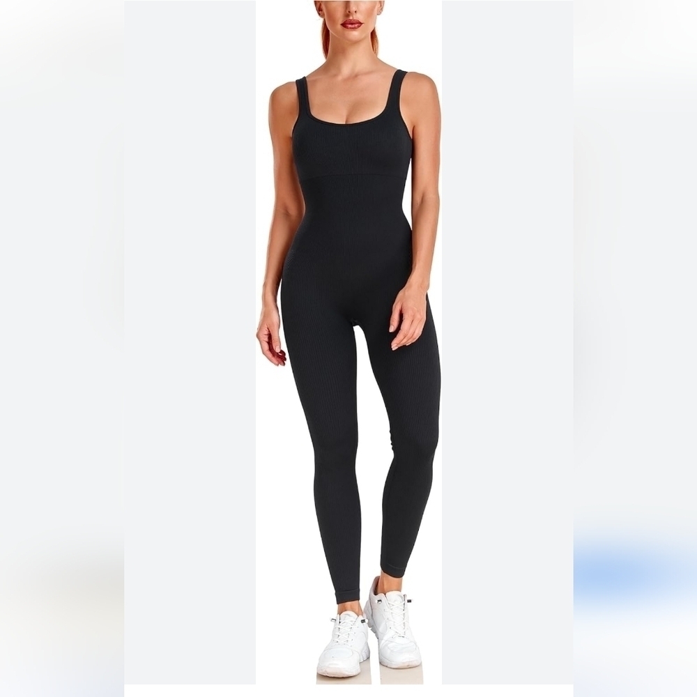 Klesis women's black ribbed jumpsuit size small